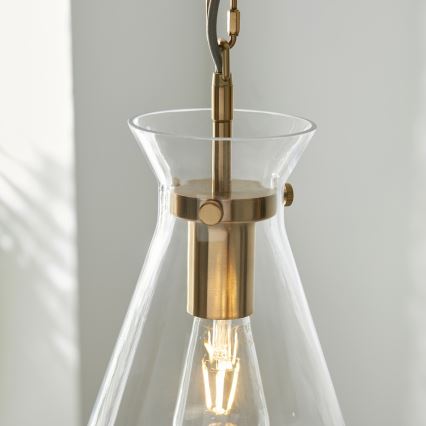 Endon 112859 - Candelabru pe lanț HARLOW 1xE27/10W/230V alamă