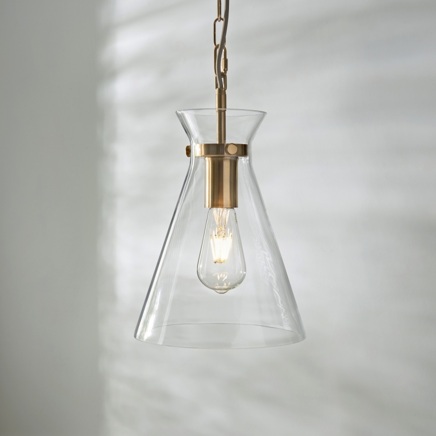 Endon 112859 - Candelabru pe lanț HARLOW 1xE27/10W/230V alamă