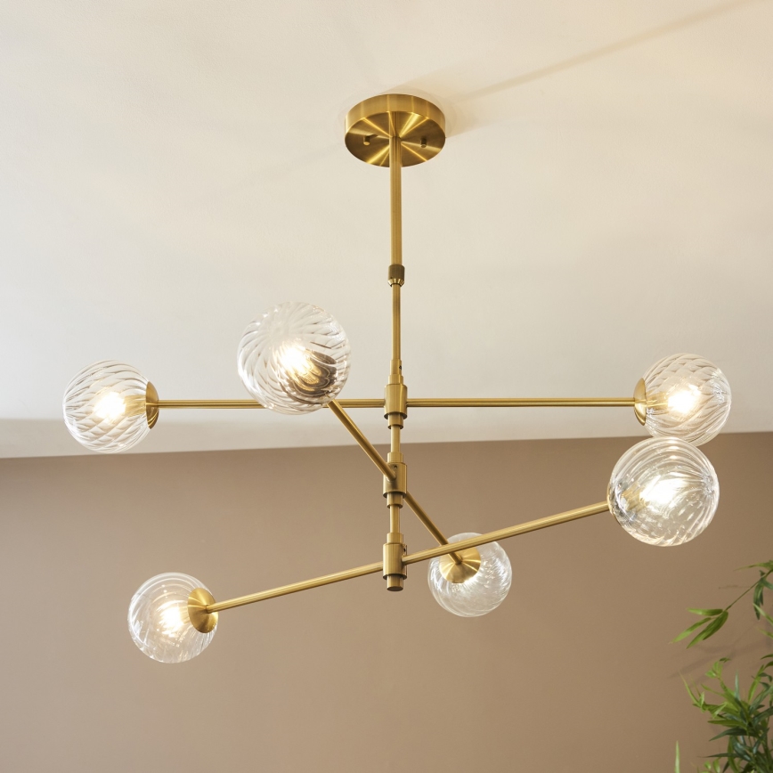 Endon 114039 - Lustru pe tijă 6xG9/3,2W/230V auriu