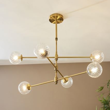 Endon 114039 - Lustru pe tijă 6xG9/3,2W/230V auriu