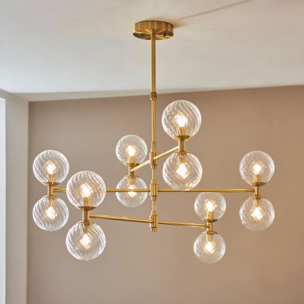 Endon 114041 - candelabru cu tijă, 12x G9, 3,2W, 230V, auriu