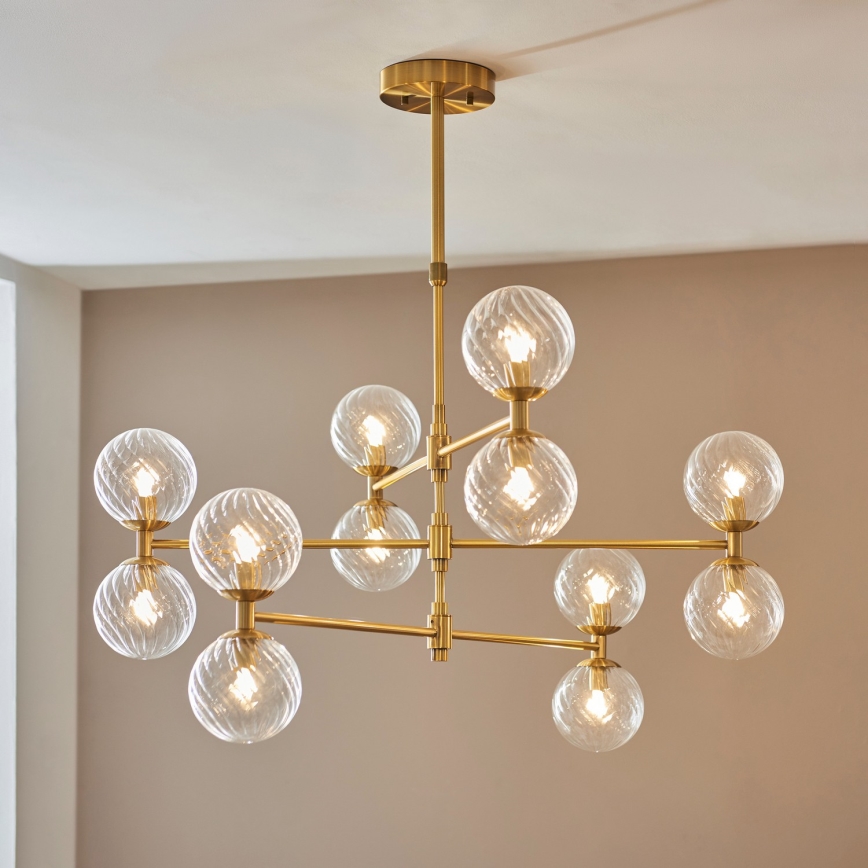 Endon 114041 - candelabru cu tijă, 12x G9, 3,2W, 230V, auriu