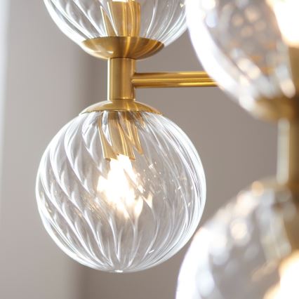 Endon 114041 - candelabru cu tijă, 12x G9, 3,2W, 230V, auriu