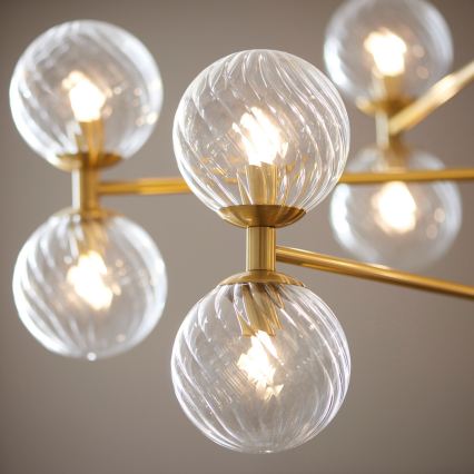 Endon 114041 - candelabru cu tijă, 12x G9, 3,2W, 230V, auriu