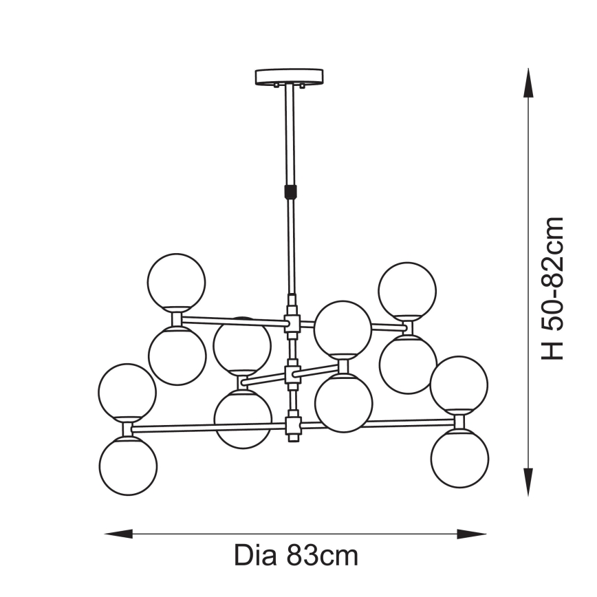 Endon 114041 - candelabru cu tijă, 12x G9, 3,2W, 230V, auriu