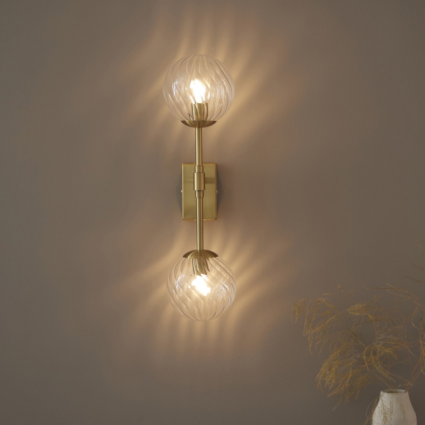 Endon 114042 - Aplică de perete 2xG9/3,2W/230V, cu finisaj auriu