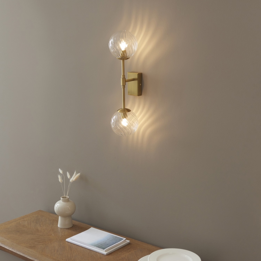 Endon 114042 - Aplică de perete 2xG9/3,2W/230V, cu finisaj auriu
