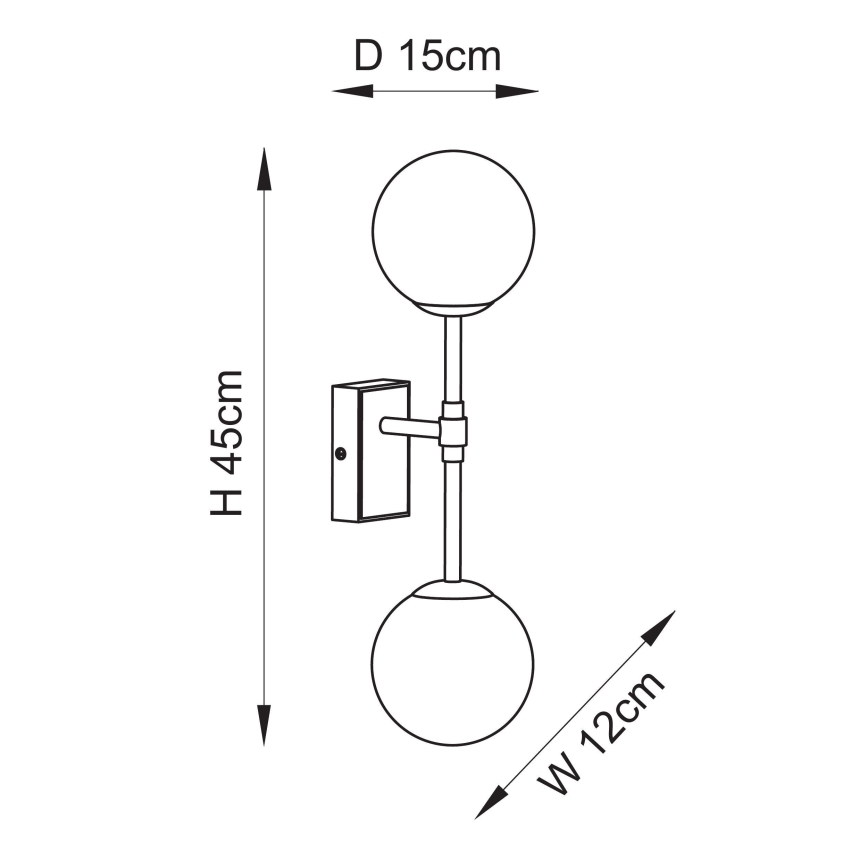 Endon 114042 - Aplică de perete 2xG9/3,2W/230V, cu finisaj auriu