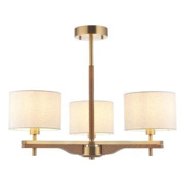 Endon 116993 - Lustră pe tijă HEATHCLIFF 3xE14/7W/230V alamă/frasin