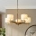 Endon 116994 - Candelabru HEATHCLIFF cu lanț, 5xE14/7W/230V, alamă/frasin