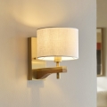 Endon 116995 - Lampă de perete HEATHCLIFF, 1x E14/7W/230V, alamă/frasin