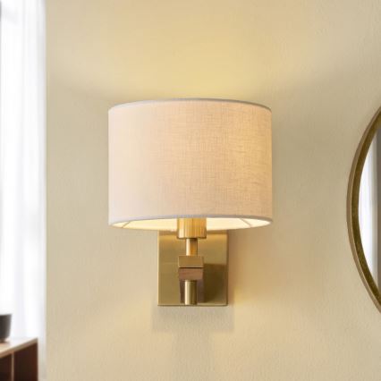 Endon 116995 - Lampă de perete HEATHCLIFF, 1x E14/7W/230V, alamă/frasin