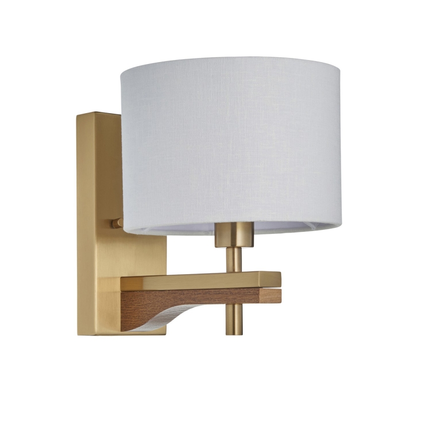 Endon 116995 - Lampă de perete HEATHCLIFF, 1x E14/7W/230V, alamă/frasin