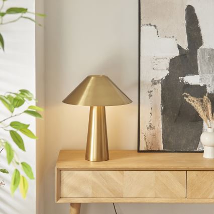 Endon 118685 - Lampă de masă ISAK, 1xE27/10W/230V, aurie