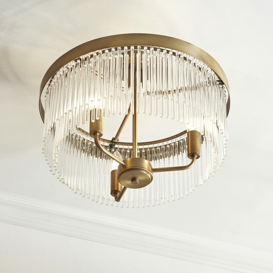Endon 119109 - Plafonieră aplicată CLERMONT 3xE14/6W/230V alamă