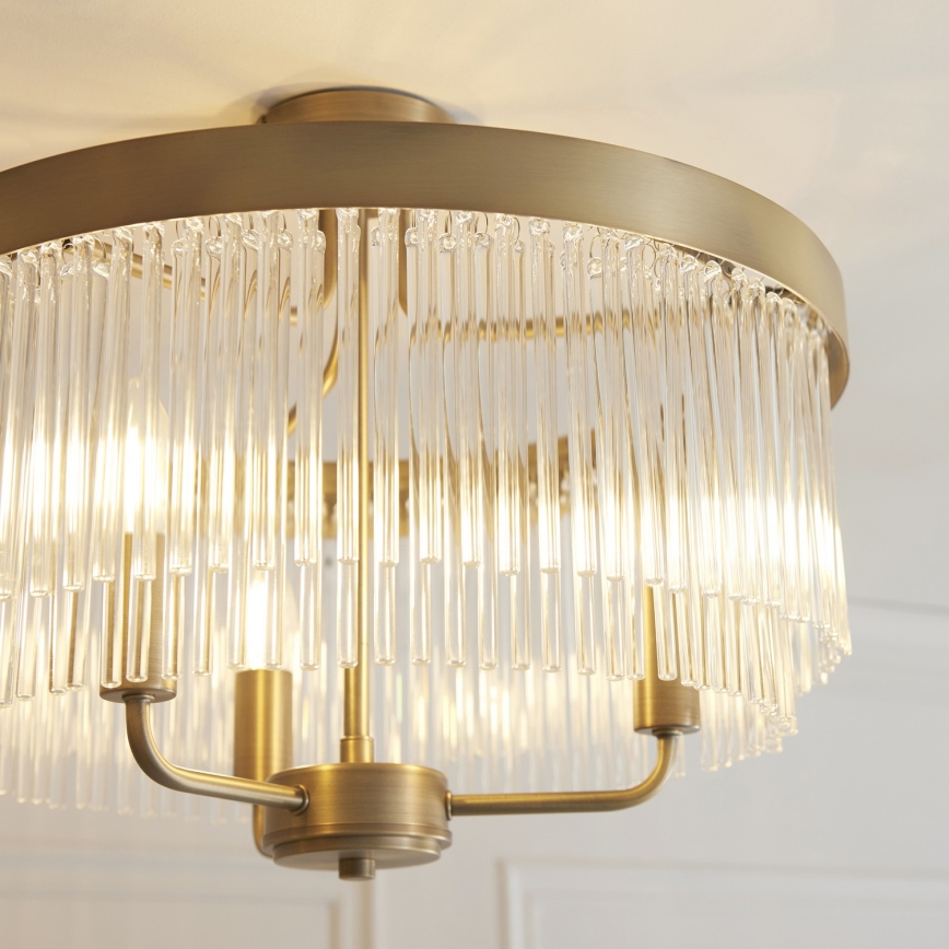 Endon 119109 - Plafonieră aplicată CLERMONT 3xE14/6W/230V alamă