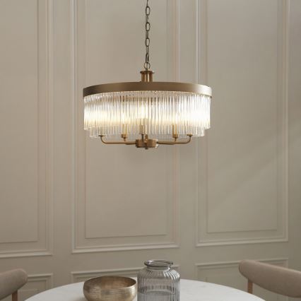 Endon 119110 - Candelabru CLERMONT cu lanț, 5xE14/6W/230V, alamă