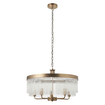 Endon 119110 - Candelabru CLERMONT cu lanț, 5xE14/6W/230V, alamă