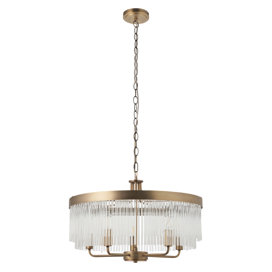 Endon 119110 - Candelabru CLERMONT cu lanț, 5xE14/6W/230V, alamă