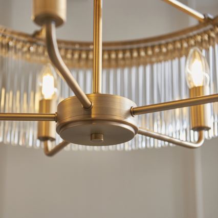 Endon 119110 - Candelabru CLERMONT cu lanț, 5xE14/6W/230V, alamă