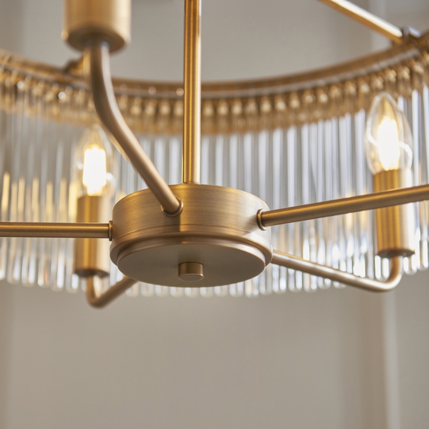 Endon 119110 - Candelabru CLERMONT cu lanț, 5xE14/6W/230V, alamă