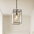 Endon 119141 - Lustru suspendat cu lanț HAMMOND 1xE27/10W/230V 21,5x21,5 cm alamă