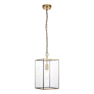 Endon 119141 - Lustru suspendat cu lanț HAMMOND 1xE27/10W/230V 21,5x21,5 cm alamă