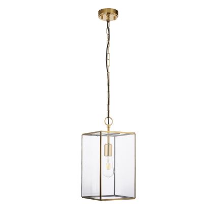 Endon 119141 - Lustru suspendat cu lanț HAMMOND 1xE27/10W/230V 21,5x21,5 cm alamă