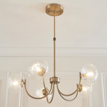 Endon 119210 - Candelabru HAGUE pe tijă, 5xG9/5W/230V, alamă