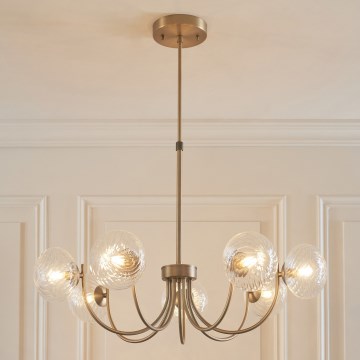 Endon 119224 - Lustră suspendată pe cablu HAGUE 7xG9/5W/230V alamă