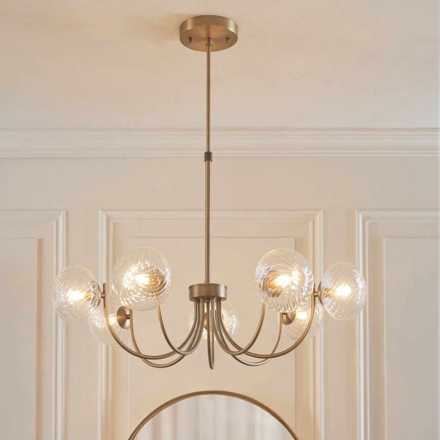 Endon 119224 - Lustră suspendată pe cablu HAGUE 7xG9/5W/230V alamă