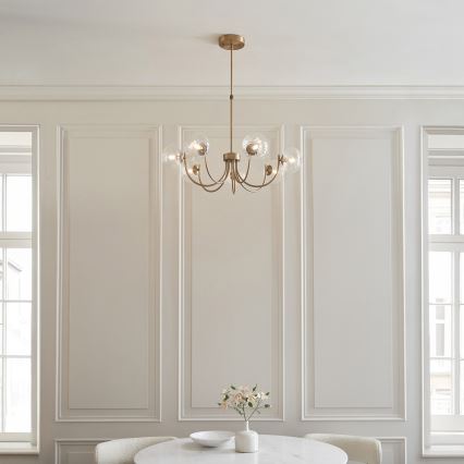 Endon 119224 - Lustră suspendată pe cablu HAGUE 7xG9/5W/230V alamă