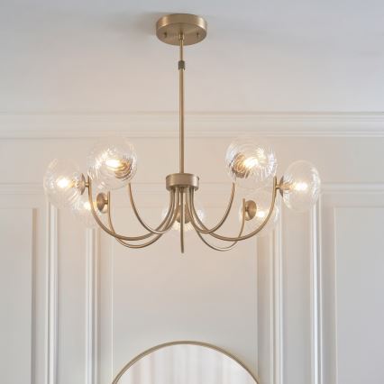 Endon 119224 - Lustră suspendată pe cablu HAGUE 7xG9/5W/230V alamă