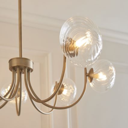 Endon 119224 - Lustră suspendată pe cablu HAGUE 7xG9/5W/230V alamă