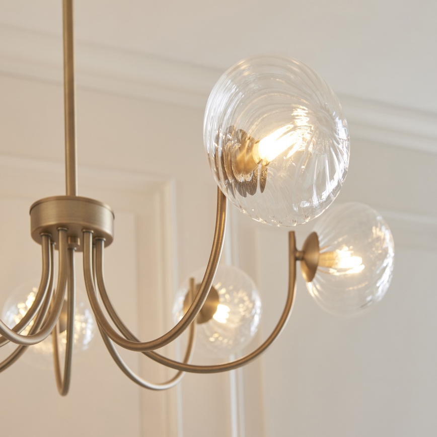 Endon 119224 - Lustră suspendată pe cablu HAGUE 7xG9/5W/230V alamă