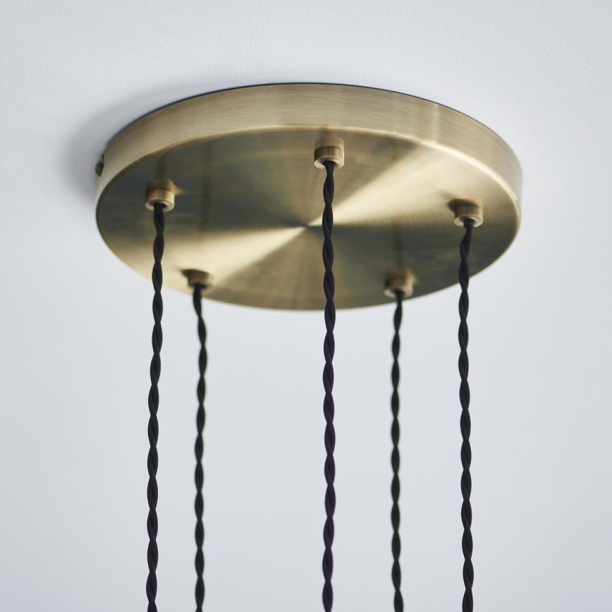 Endon 119435 - Candelabru suspendat pe cablu ALLEGRA 5xE14/7W/230V alamă