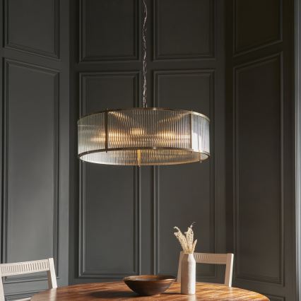 Endon 119455 - Candelabru RIDGETON cu lanț, 8xE14/7W/230V, alamă