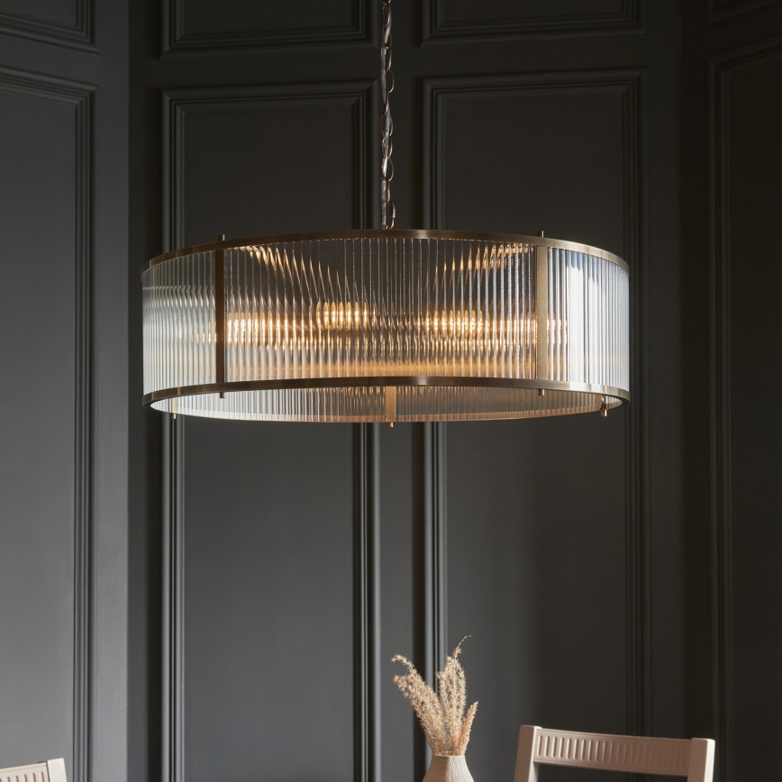 Endon 119455 - Candelabru RIDGETON cu lanț, 8xE14/7W/230V, alamă
