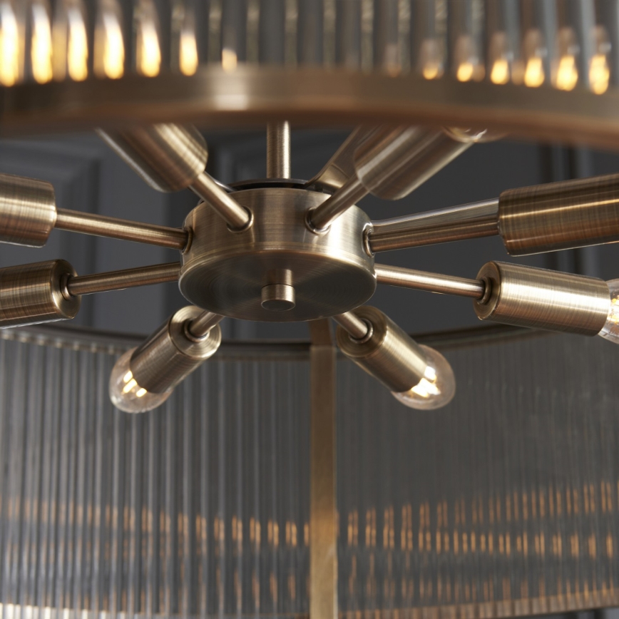 Endon 119455 - Candelabru RIDGETON cu lanț, 8xE14/7W/230V, alamă