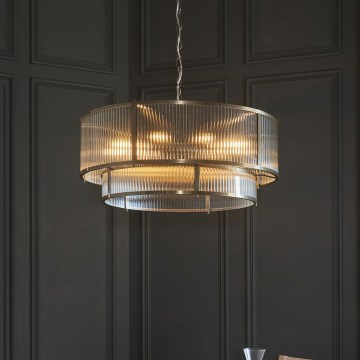 Endon 119456 - Candelabru RIDGETON pe lanț, 8xE14/7W/230V, alamă