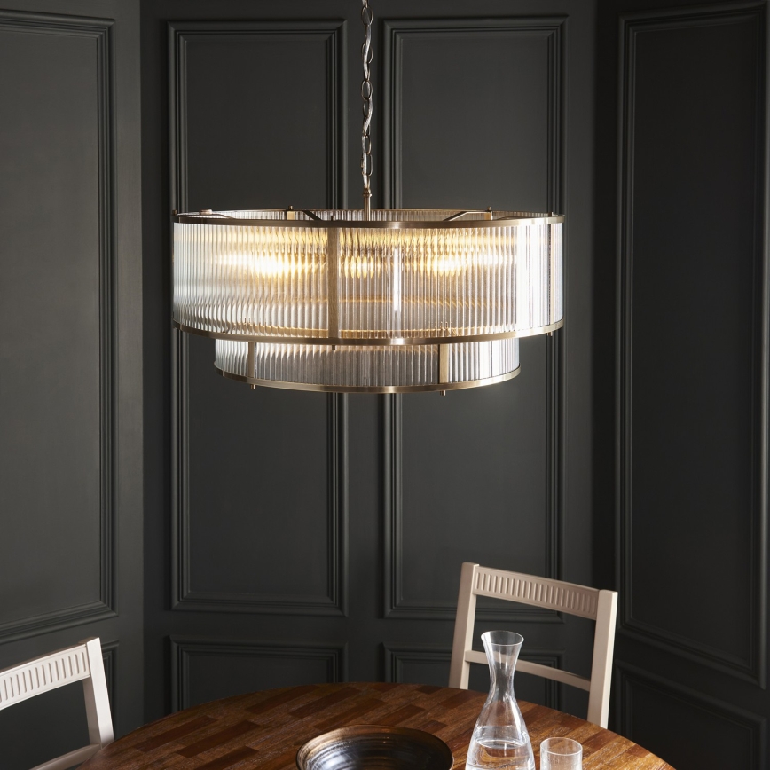 Endon 119456 - Candelabru RIDGETON pe lanț, 8xE14/7W/230V, alamă