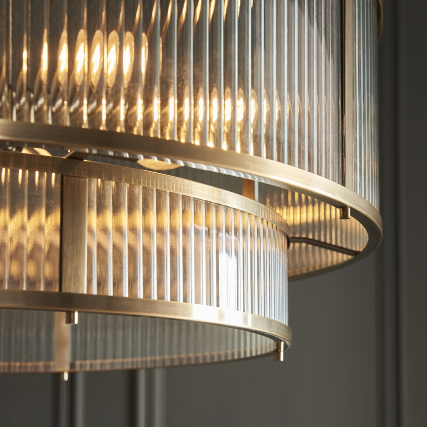 Endon 119456 - Candelabru RIDGETON pe lanț, 8xE14/7W/230V, alamă