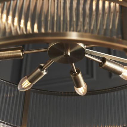 Endon 119456 - Lustră cu lanț RIDGETON 8xE14/7W/230V, crom mat