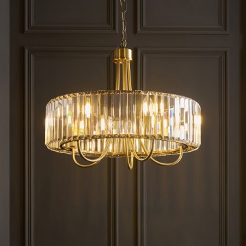 Endon 119610 - Candelabru VISCONTI cu lanț, 5 x E14, 6 W, 230 V, alamă