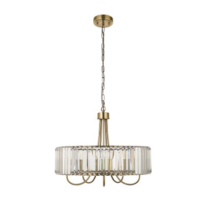 Endon 119610 - Candelabru VISCONTI cu lanț, 5 x E14, 6 W, 230 V, alamă