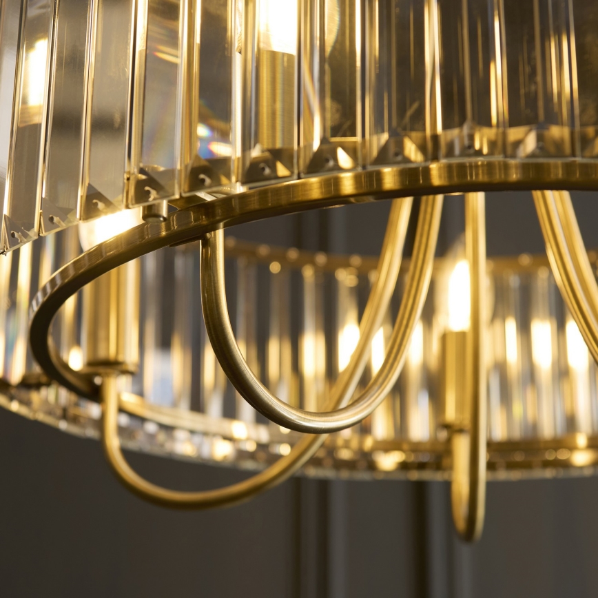 Endon 119610 - Candelabru VISCONTI cu lanț, 5 x E14, 6 W, 230 V, alamă