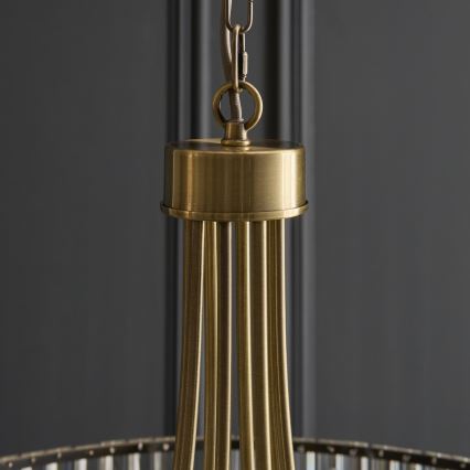 Endon 119611 - Candelabru VISCONTI cu lanț, 8xE14/6W/230V, alamă