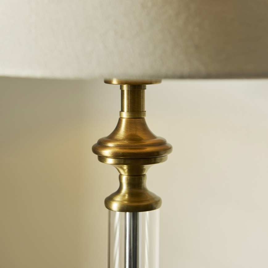 Endon 119972 - Lampă de masă AVEBURY 1xE27/10W/230V alamă/gri