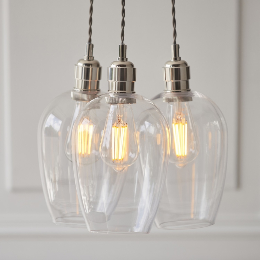 Endon 120644 - Lustră suspendată cu cablu, 3xE27/10W/230V, crom lucios