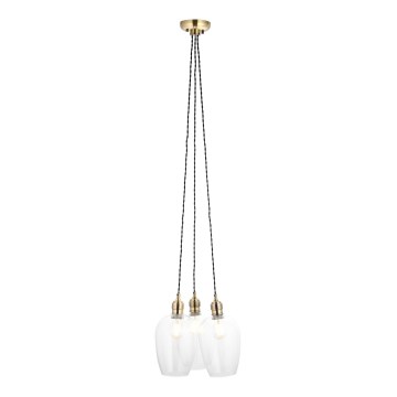 Endon 120648 - Lustră suspendată pe cablu 3xE27/10W/230V, alamă